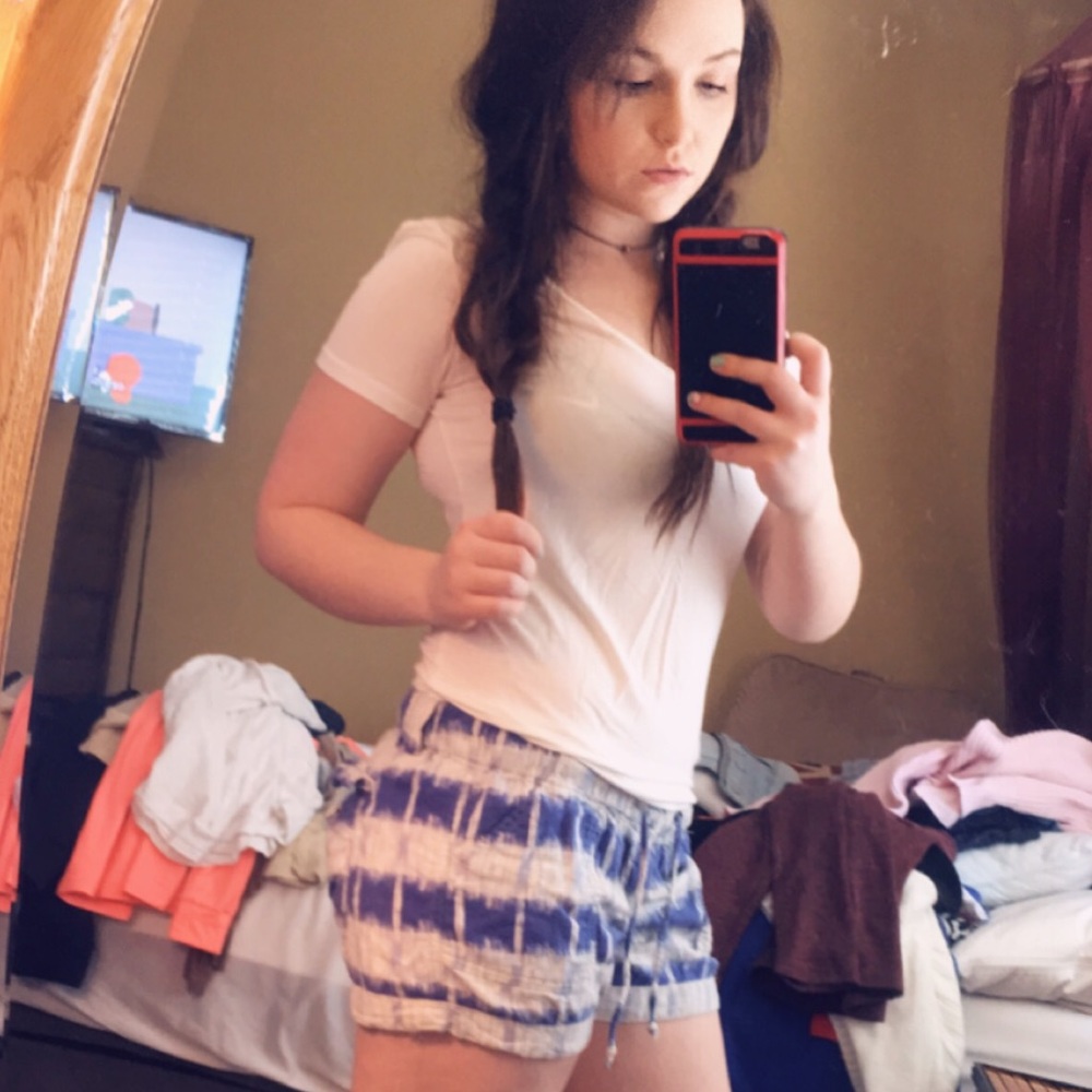 Blue & White Boho Shorts